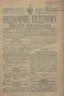 Orędownik Urzędowy Powiatu Bydgoskiego. R.75, nr 12 (24 marca 1926)