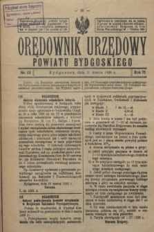 Orędownik Urzędowy Powiatu Bydgoskiego. R.75, nr 13 (31 marca 1926)