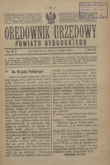 Orędownik Urzędowy Powiatu Bydgoskiego. R.75, nr 20 (19 maja 1926)