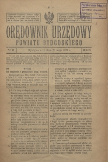 Orędownik Urzędowy Powiatu Bydgoskiego. R.75, nr 21 (26 maja 1926)