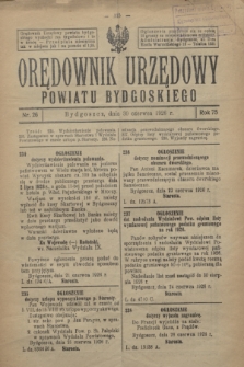 Orędownik Urzędowy Powiatu Bydgoskiego. R.75, nr 26 (30 czerwca 1926)