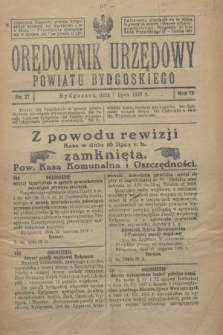 Orędownik Urzędowy Powiatu Bydgoskiego. R.75, nr 27 (7 lipca 1926)