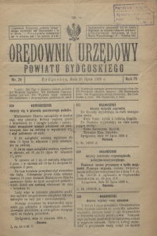 Orędownik Urzędowy Powiatu Bydgoskiego. R.75, nr 29 (21 lipca 1926)