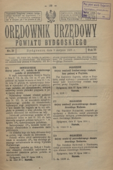 Orędownik Urzędowy Powiatu Bydgoskiego. R.75, nr 31 (3 sierpnia 1926)