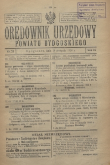 Orędownik Urzędowy Powiatu Bydgoskiego. R.75, nr 33 (18 sierpnia 1926)