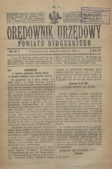 Orędownik Urzędowy Powiatu Bydgoskiego. R.75, nr 34 (25 sierpnia 1926)
