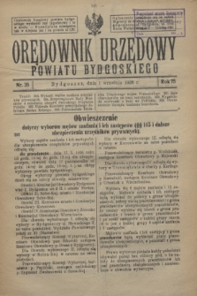 Orędownik Urzędowy Powiatu Bydgoskiego. R.75, nr 35 (1 września 1926)