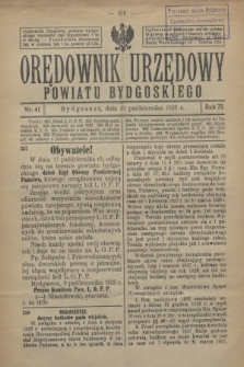 Orędownik Urzędowy Powiatu Bydgoskiego. R.75, nr 41 (13 października 1926)