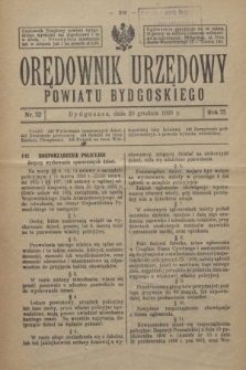 Orędownik Urzędowy Powiatu Bydgoskiego. R.75, nr 52 (29 grudnia 1926)