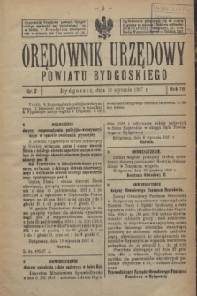 Orędownik Urzędowy Powiatu Bydgoskiego. R.76, nr 2 (12 stycznia 1927)