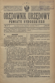 Orędownik Urzędowy Powiatu Bydgoskiego. R.76, nr 4 (26 stycznia 1927)