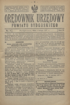 Orędownik Urzędowy Powiatu Bydgoskiego. R.76, nr 5 (2 lutego 1927)