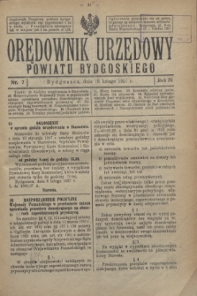 Orędownik Urzędowy Powiatu Bydgoskiego. R.76, nr 7 (16 lutego 1927)