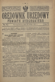 Orędownik Urzędowy Powiatu Bydgoskiego. R.76, nr 8 (23 lutego 1927)