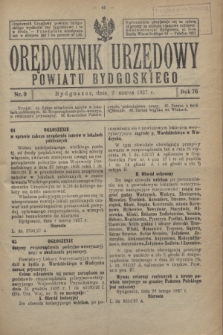 Orędownik Urzędowy Powiatu Bydgoskiego. R.76, nr 9 (2 marca 1927)