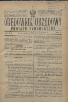 Orędownik Urzędowy Powiatu Bydgoskiego. R.76, nr 10 (9 marca 1927)
