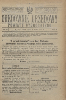 Orędownik Urzędowy Powiatu Bydgoskiego. R.76, nr 11 (16 marca 1927)