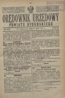 Orędownik Urzędowy Powiatu Bydgoskiego. R.76, nr 19 (11 maja 1927)