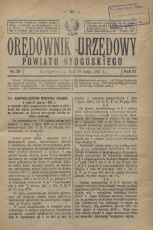 Orędownik Urzędowy Powiatu Bydgoskiego. R.76, nr 20 (18 maja 1927)