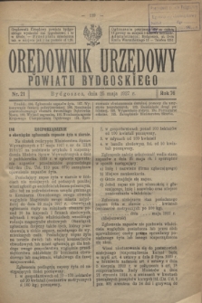 Orędownik Urzędowy Powiatu Bydgoskiego. R.76, nr 21 (25 maja 1927)