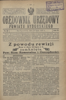 Orędownik Urzędowy Powiatu Bydgoskiego. R.76, nr 29 (13 lipca 1927)