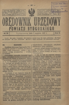 Orędownik Urzędowy Powiatu Bydgoskiego. R.76, nr 32 (3 sierpnia 1927)
