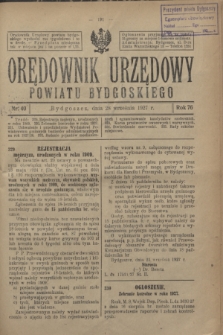 Orędownik Urzędowy Powiatu Bydgoskiego. R.76, nr 40 (28 września 1927)
