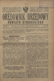 Orędownik Urzędowy Powiatu Bydgoskiego. R.76, nr 41 (5 października 1927)