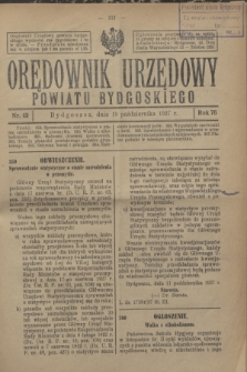 Orędownik Urzędowy Powiatu Bydgoskiego. R.76, nr 43 (19 pażdziernika 1927)