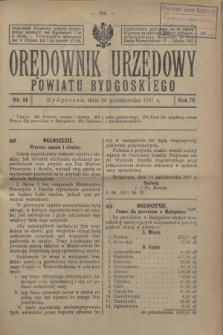 Orędownik Urzędowy Powiatu Bydgoskiego. R.76, nr 44 (26 października 1927)