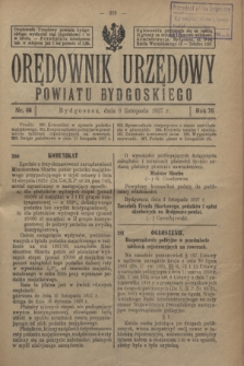 Orędownik Urzędowy Powiatu Bydgoskiego. R.76, nr 46 (9 listopada 1927)