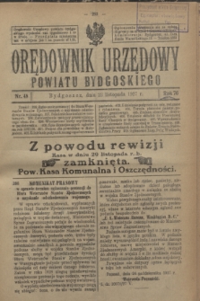 Orędownik Urzędowy Powiatu Bydgoskiego. R.76, nr 48 (23 listopada 1927)