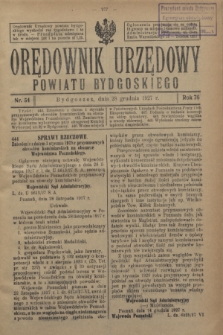Orędownik Urzędowy Powiatu Bydgoskiego. R.76, nr 54 (28 grudnia 1927)