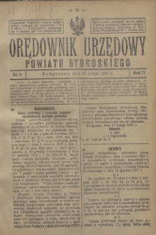 Orędownik Urzędowy Powiatu Bydgoskiego. R.77, nr 8 (22 lutego 1928)