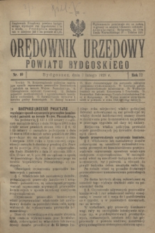 Orędownik Urzędowy Powiatu Bydgoskiego. R.77, nr 10 (7 lutego [i.e. marca] 1928)