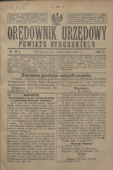 Orędownik Urzędowy Powiatu Bydgoskiego. R.77, nr 19 (2 maja 1928)