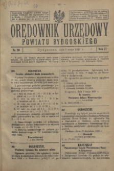 Orędownik Urzędowy Powiatu Bydgoskiego. R.77, nr 20 (9 maja 1928)