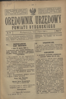 Orędownik Urzędowy Powiatu Bydgoskiego. R.77, nr 28 (4 lipca 1928)