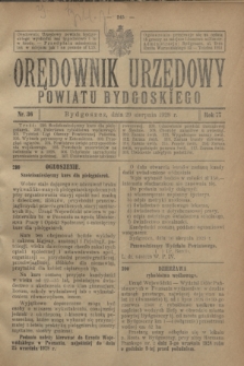 Orędownik Urzędowy Powiatu Bydgoskiego. R.77, nr 36 (29 sierpnia 1928)
