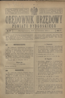 Orędownik Urzędowy Powiatu Bydgoskiego. R.77, nr 38 (12 września 1928)