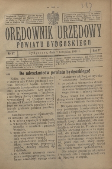 Orędownik Urzędowy Powiatu Bydgoskiego. R.77, nr 47 (7 listopada 1928)
