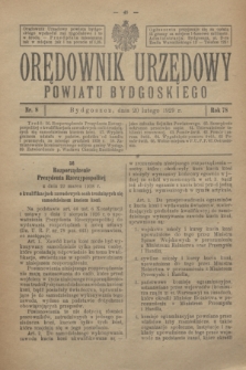 Orędownik Urzędowy Powiatu Bydgoskiego. R.78, nr 8 (20 lutego 1929)