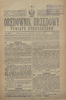 Orędownik Urzędowy Powiatu Bydgoskiego. R.75, nr 38 (22 września 1926)