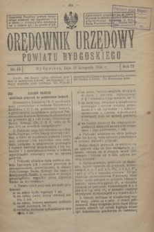 Orędownik Urzędowy Powiatu Bydgoskiego. R.75, nr 45 (10 listopada 1926)