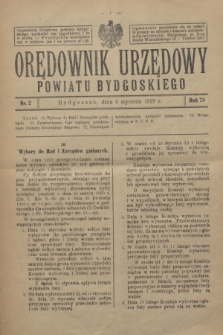 Orędownik Urzędowy Powiatu Bydgoskiego. R.78, nr 2 (9 stycznia 1929)