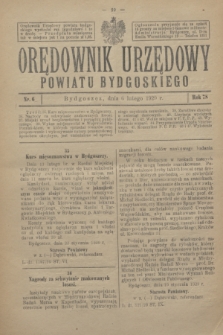Orędownik Urzędowy Powiatu Bydgoskiego. R.78, nr 6 (6 lutego 1929)