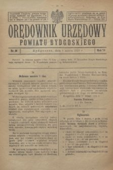 Orędownik Urzędowy Powiatu Bydgoskiego. R.78, nr 10 (6 marca 1929)