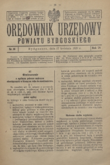 Orędownik Urzędowy Powiatu Bydgoskiego. R.78, nr 16 (17 kwietnia 1929)