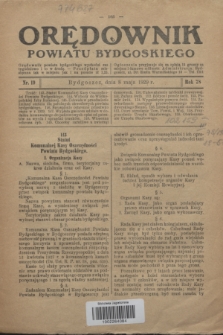 Orędownik Powiatu Bydgoskiego : wychodzi raz tygodniowo i to w środę. R.78, nr 19 (8 maja 1929)