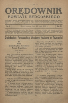 Orędownik Powiatu Bydgoskiego : wychodzi raz tygodniowo i to w środę. R.78, nr 21 (22 maja 1929)